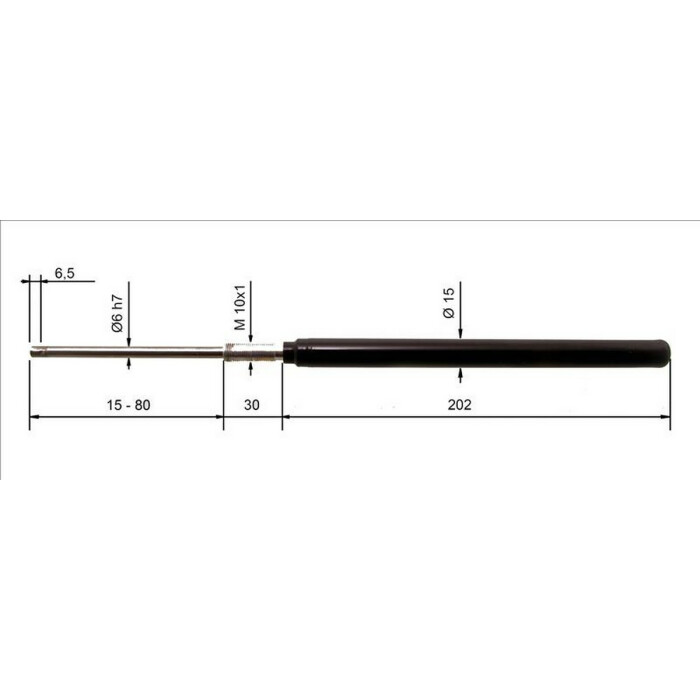 Zylinder mit aufgeklebtem Thermometer