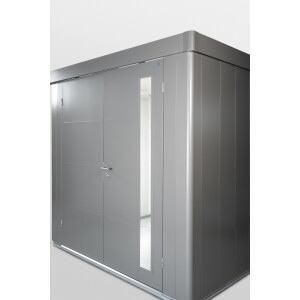 Neo Gerätehaus 1A Standardtür, silber-metallic