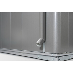 Neo Gerätehaus 1A Standardtür, silber-metallic