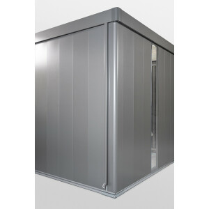 Neo Gerätehaus 1A Standardtür, silber-metallic
