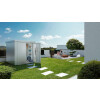 Neo Gerätehaus 1A Standardtür, silber-metallic