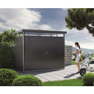 HighLine Gerätehaus H1 silber-metallic, Doppeltür