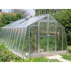 Gewächshaus Landhaus 7,5 verzinkt, Länge 7,51 m Nörpelglas