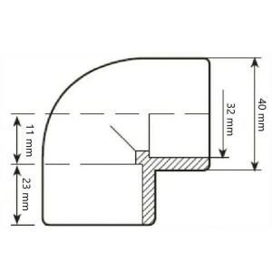 PVC-Fallrohrwinkel, 32 mm, 90°