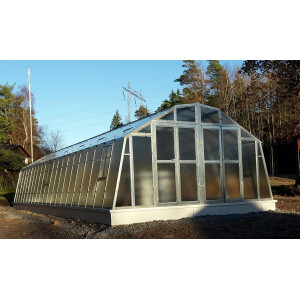 Gewächshaus Maxi 9 verzinkt, Länge 9 m Nörpelglas