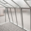 Anlehngewächshaus Domus 3 verzinkt, Tür links, Nörpelglas