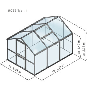 Modell Rose III Aluminium pressblank, Länge 3,23 m