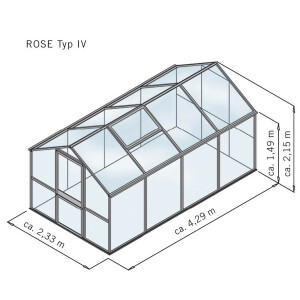 Modell Rose IV Aluminium pressblank, Länge 4,29 m