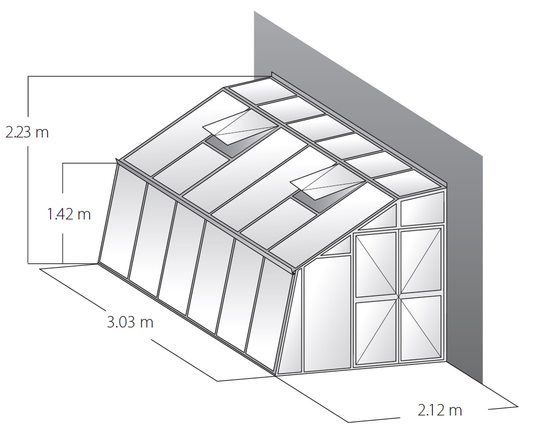 Technische Daten Gewächshaus Domus 3