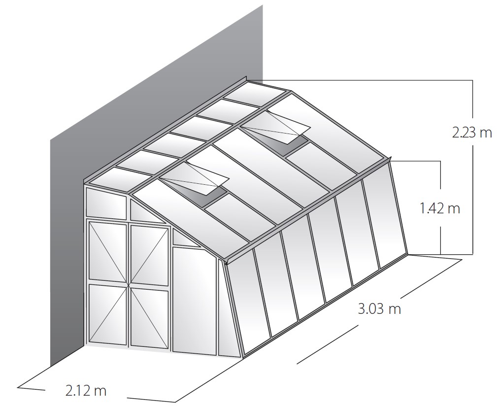 Technische Daten Gewächshaus Domus 3