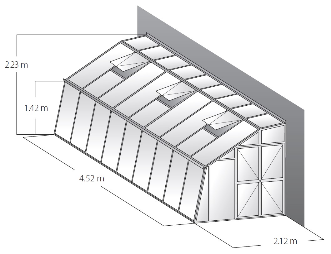 Technische Daten Gewächshaus Domus 4,5