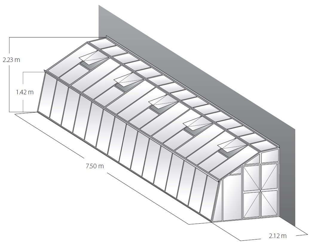 Technische Daten Gewächshaus Domus 7,5