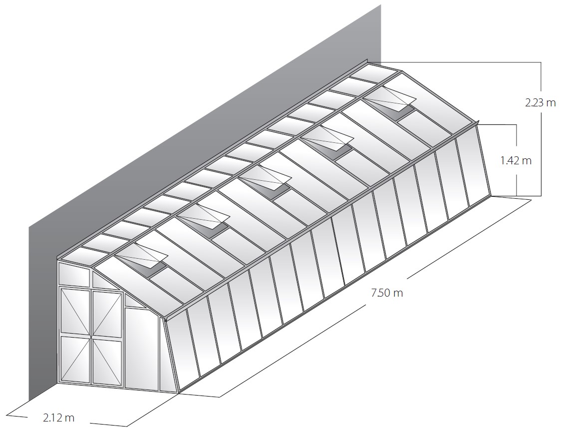 Technische Daten Gewächshaus Domus 7,5